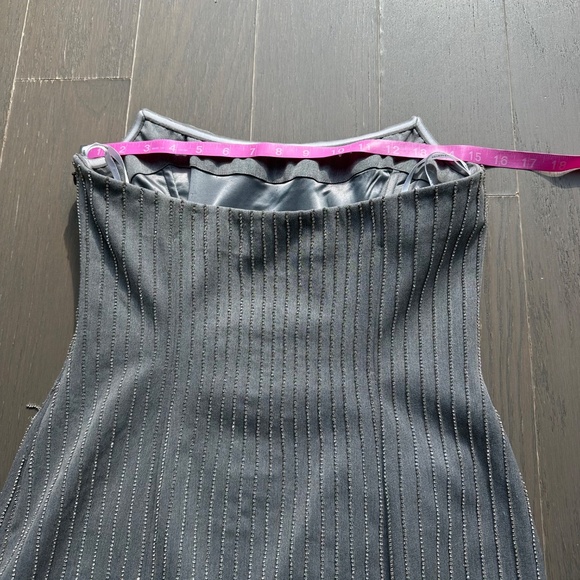 Retrofete Claudette Gray Strapless Mini Dress Crystal Rhinestone - Small - Picture 9 of 12